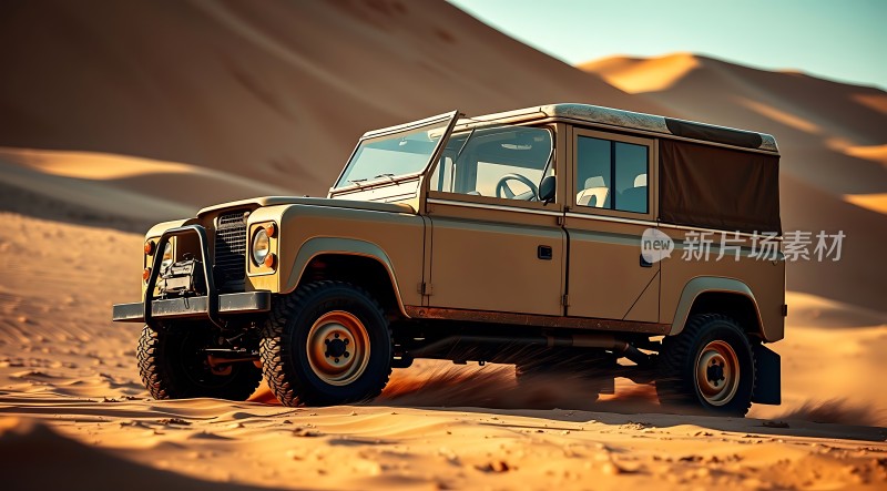 沙漠探险越野车驰骋沙海