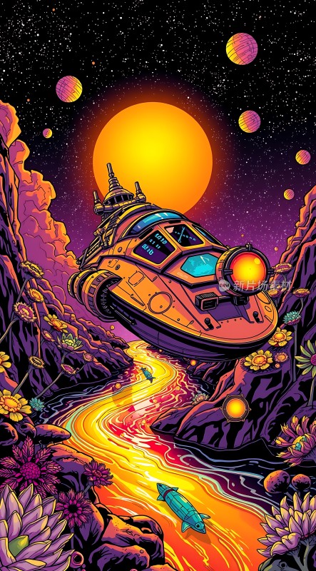 太空飞船与神秘星球之旅