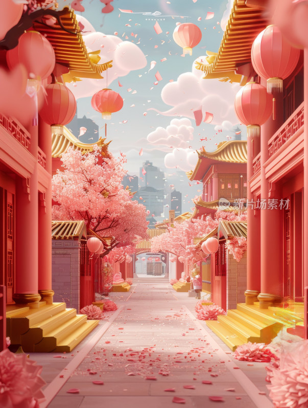 梦幻中国风新年盛景