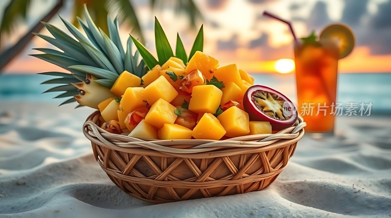 阳光下的热带水果盛宴