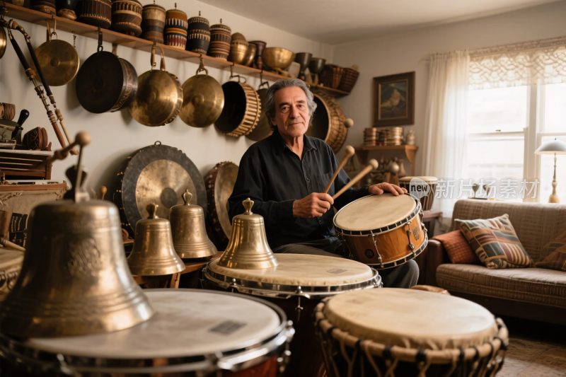 音乐家演奏打击乐器