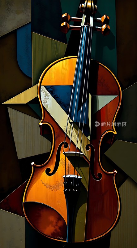 抽象几何小提琴艺术