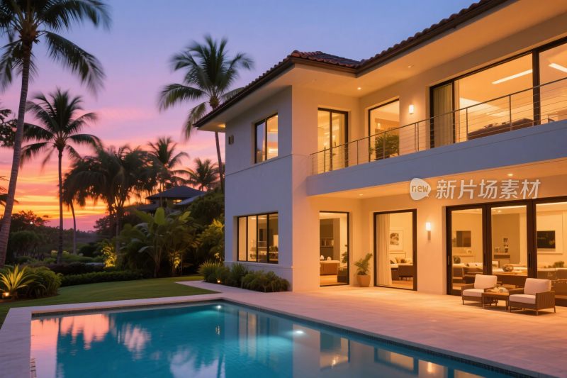 现代别墅泳池景观