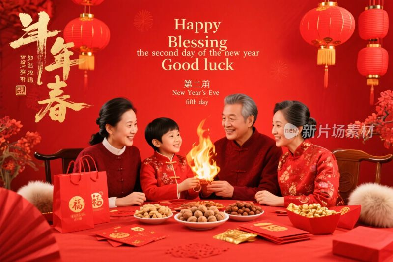 新年团圆喜庆画面