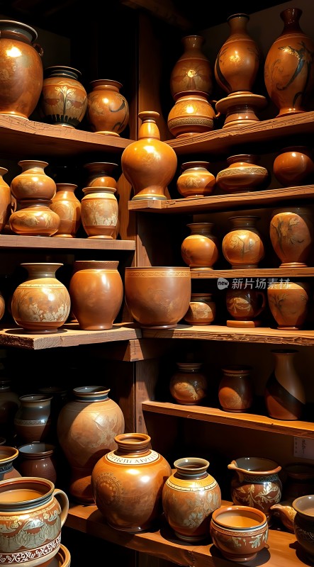 陶艺展示精美瓷器陈列