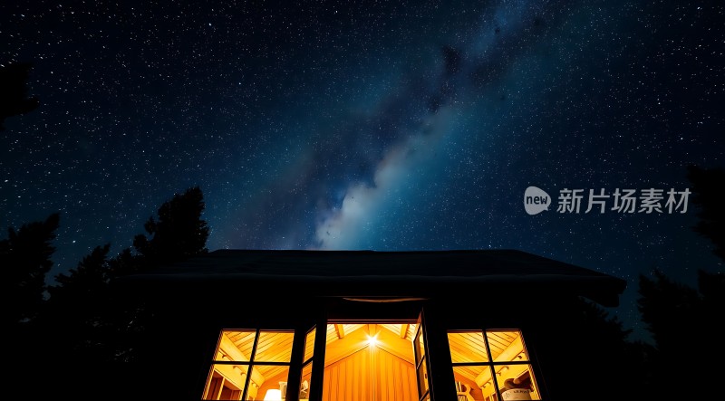 星空下的温馨小屋