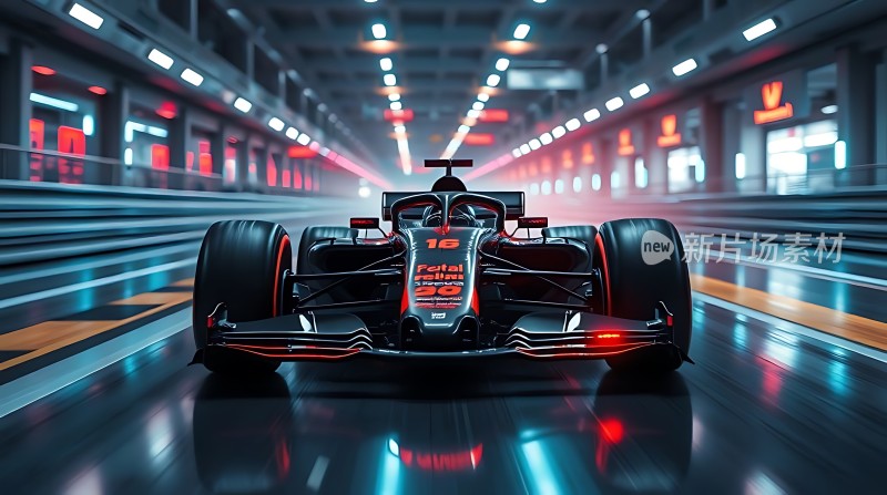 赛车道上疾驰的赛车