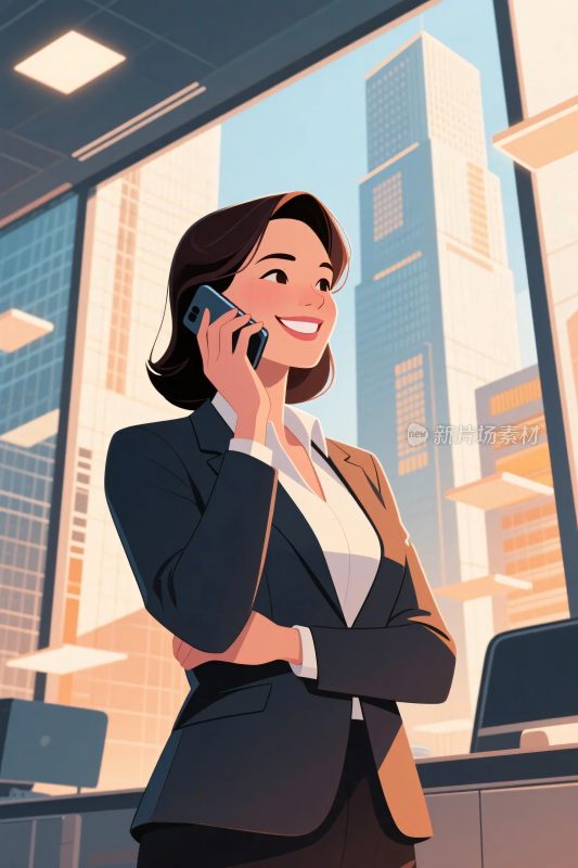 职场女性办公插画