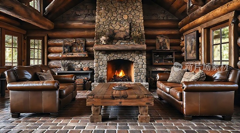 温馨木屋 fireplace living room