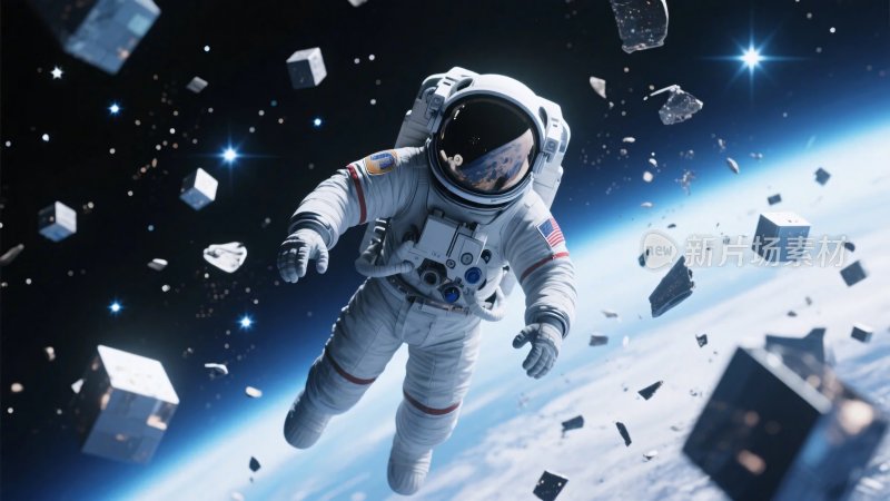 太空宇航员漂浮插画