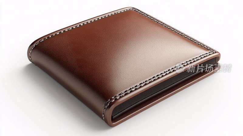 棕色皮革钱包特写