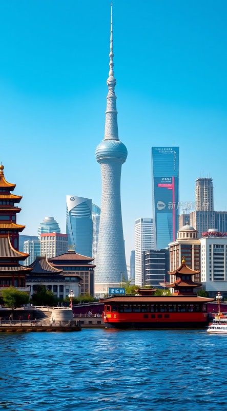 东方明珠与黄浦江畔美景