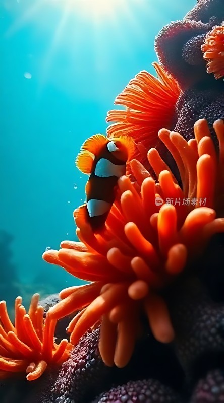 小丑鱼与海葵共舞