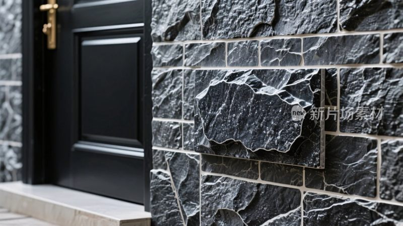 建筑石材墙面与大门细节