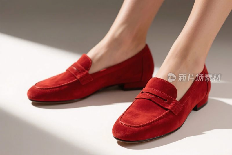 红色乐福鞋展示