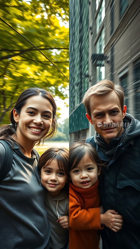 家庭温馨时刻父母与孩子共度美好时光