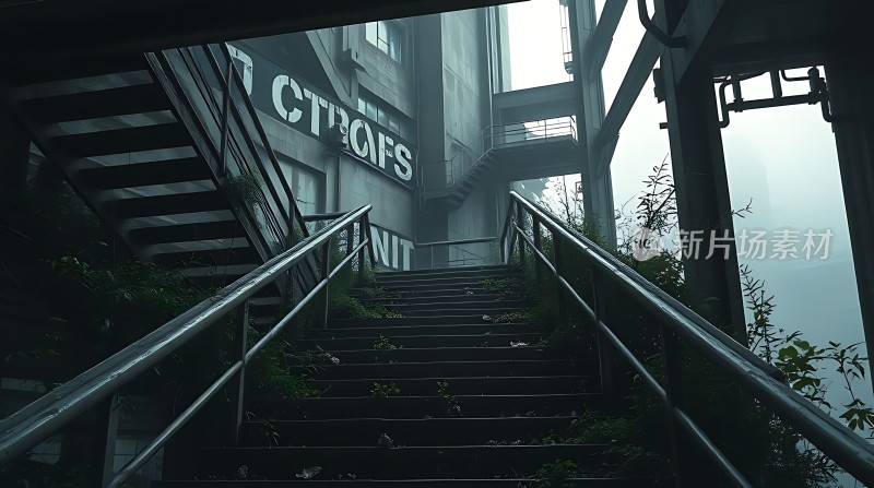 废弃建筑中的神秘楼梯