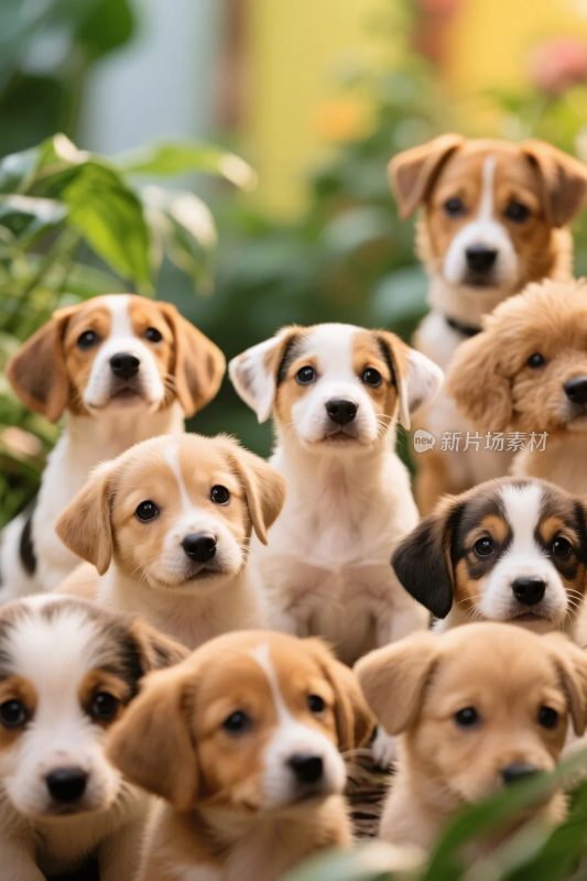 一群可爱小狗