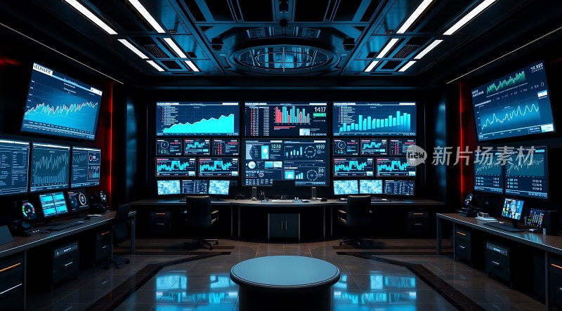 监控中心数据图表与科技感交织的视觉盛宴