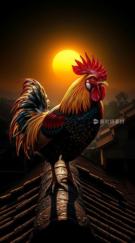 雄鸡报晓迎朝阳