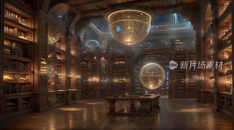 神秘图书馆里的古老仪器