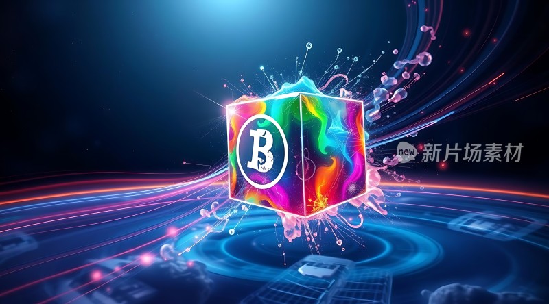 新片场素材炫彩立方体