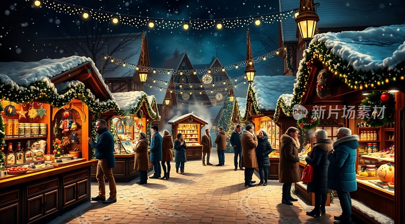 圣诞集市温馨夜市