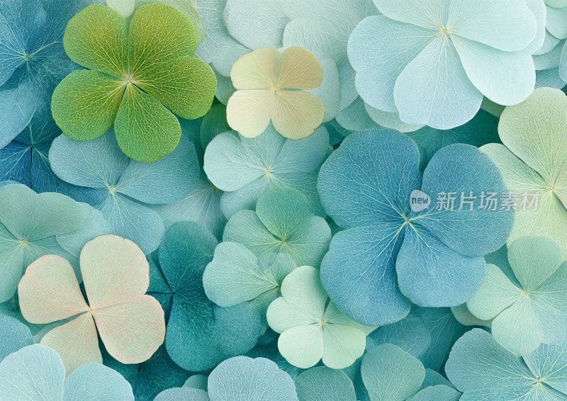 清新四叶草插画背景图