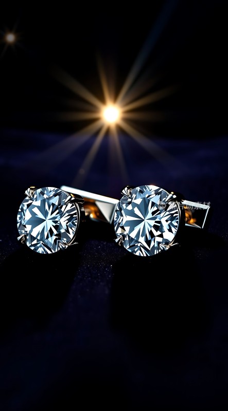 璀璨钻石耳环闪耀夜空