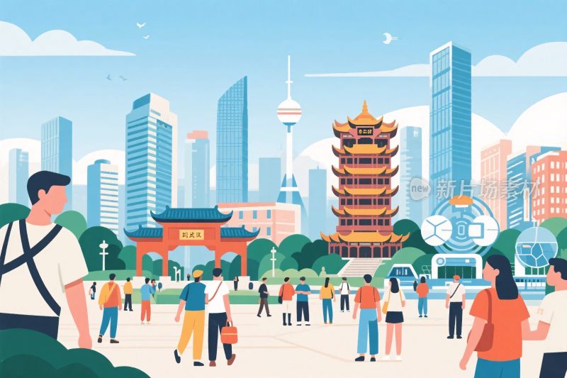 城市景观古建与现代风