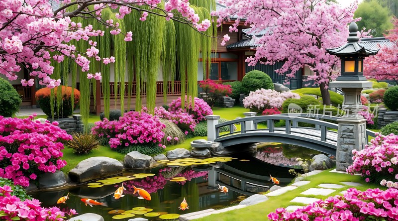 春意盎然花园美景如画