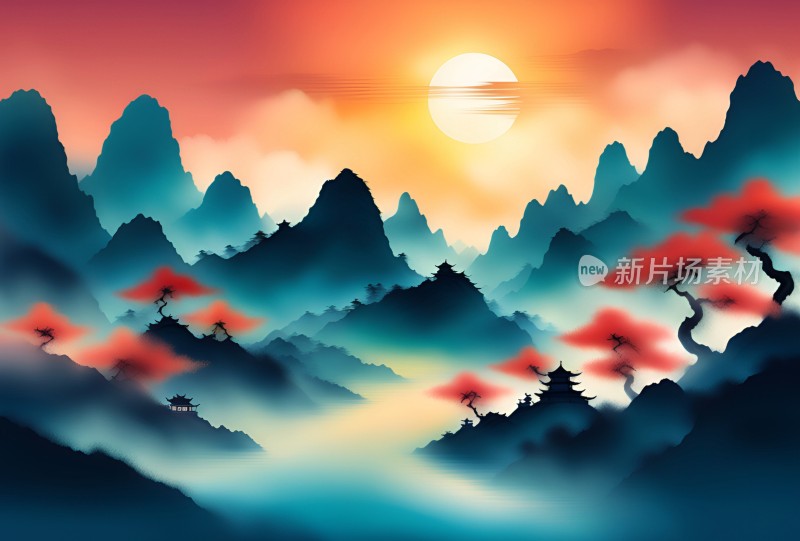 中国风梦幻山水