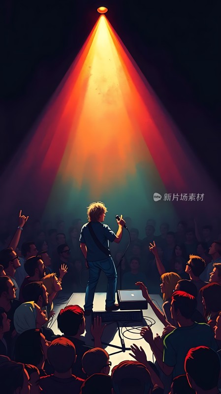 舞台上的音乐家与热情观众