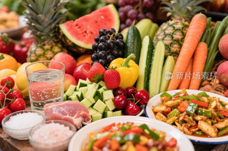 美食食材丰富摆盘