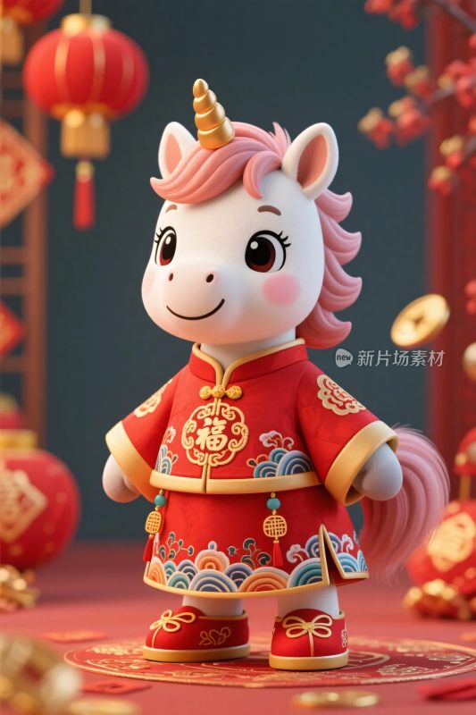 卡通小马中式服饰