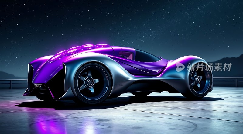 未来科技座驾紫色流线型跑车