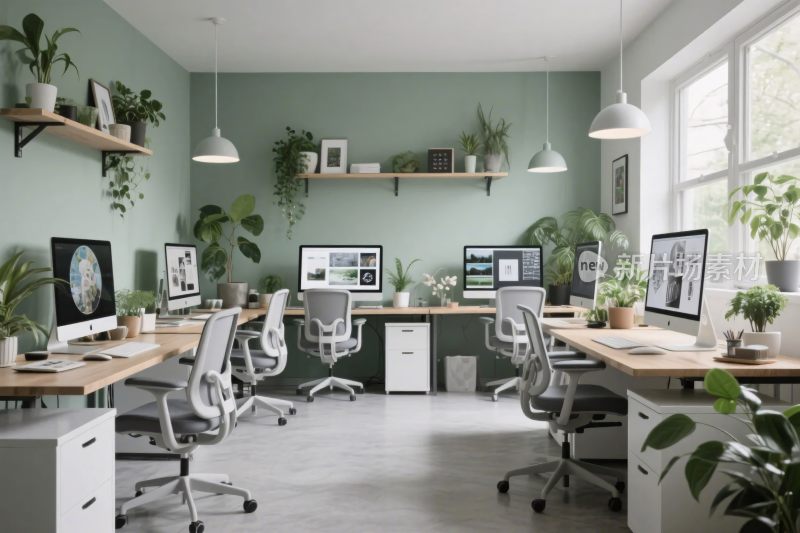 现代办公空间室内场景
