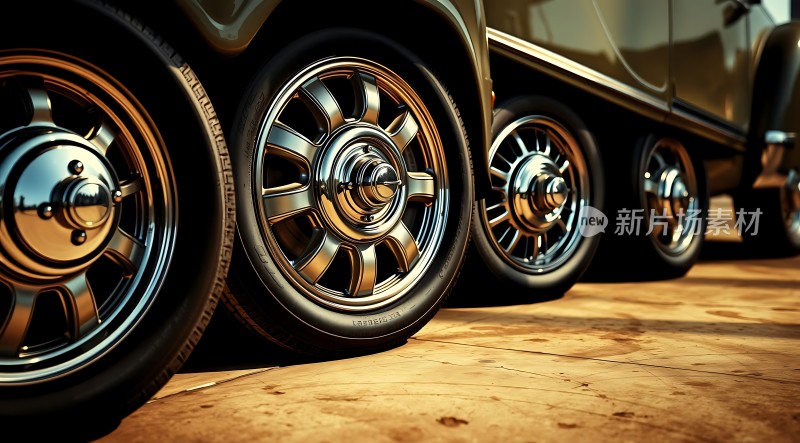 经典汽车轮毂特写