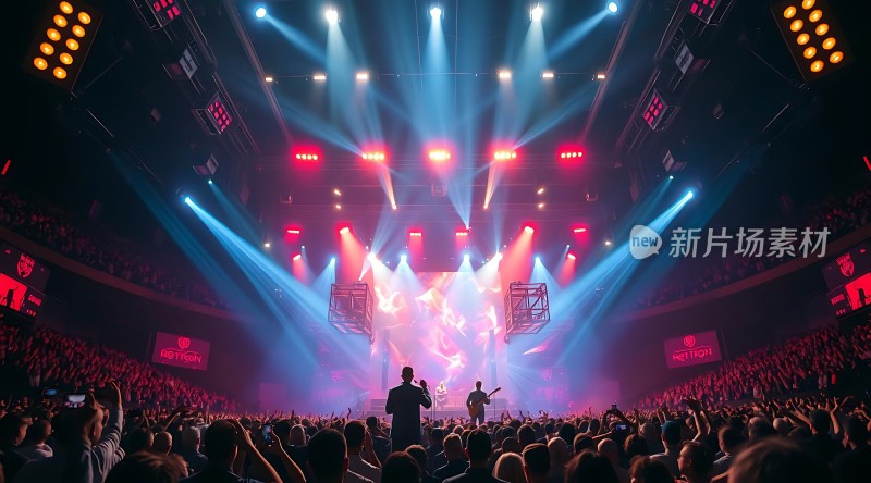 舞台灯光璀璨观众热情高涨的音乐会现场