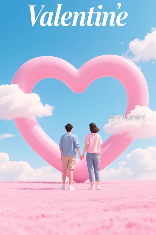 情人节爱心情侣场景