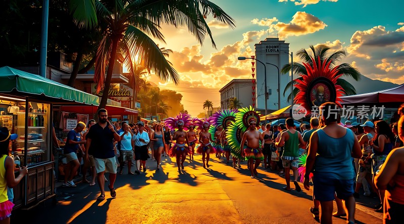 热带狂欢节上的欢乐时光