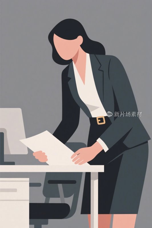 商务办公女性插画