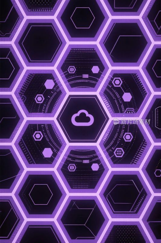 科技感六边形网格背景图