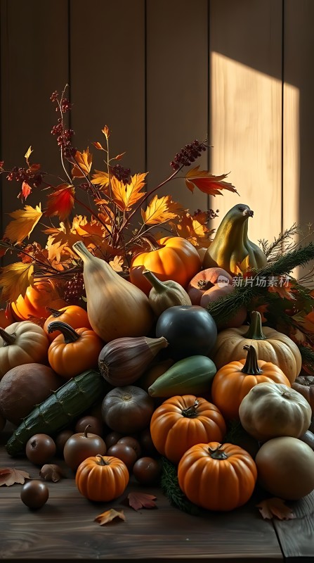 秋日丰收盛宴南瓜蔬菜水果大集合