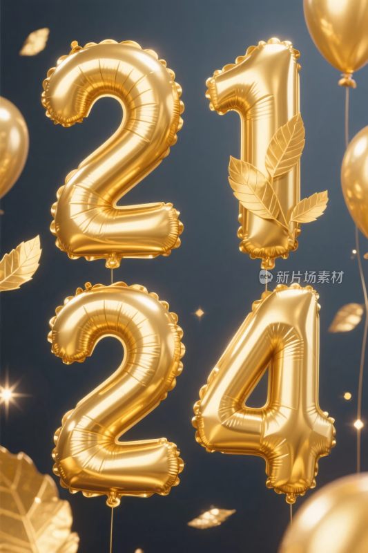 金色数字气球创意装饰