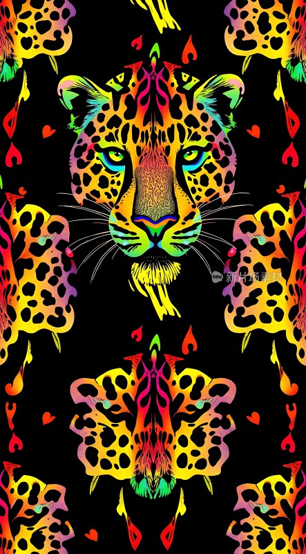 多彩豹纹图案