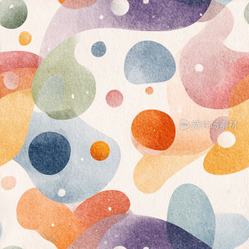 多彩水彩圆点抽象图案