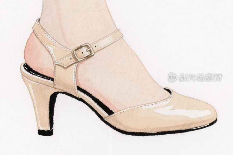 手绘高跟鞋插画