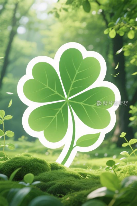 四叶草森林插画