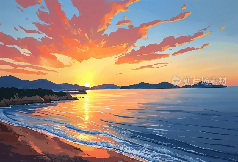 威海海边日出美景